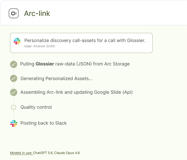 Arc-link workflow